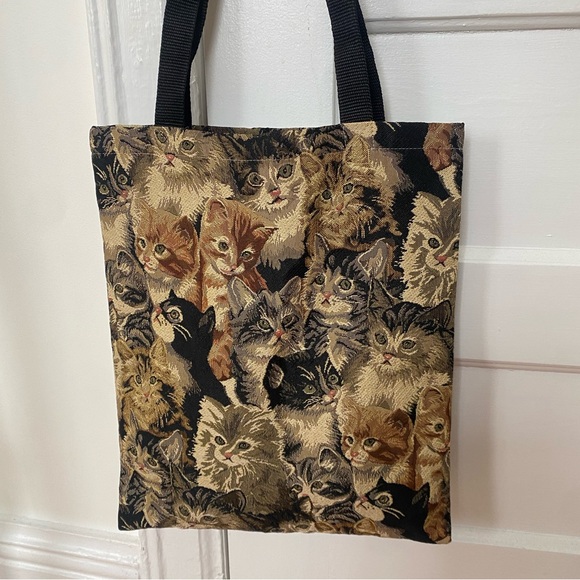 Cat and kitten cute whimsical tote bag - Picture 4 of 10